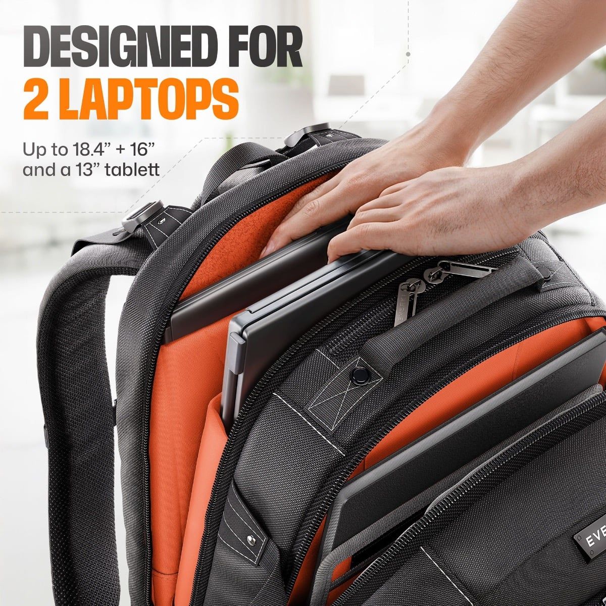 Business 120 PRO holding two laptops and a tablet in separate pockets
