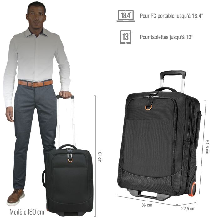 ATEIN Sacoche à roulettes pour Ordinateur Portable, Pilot Case 17