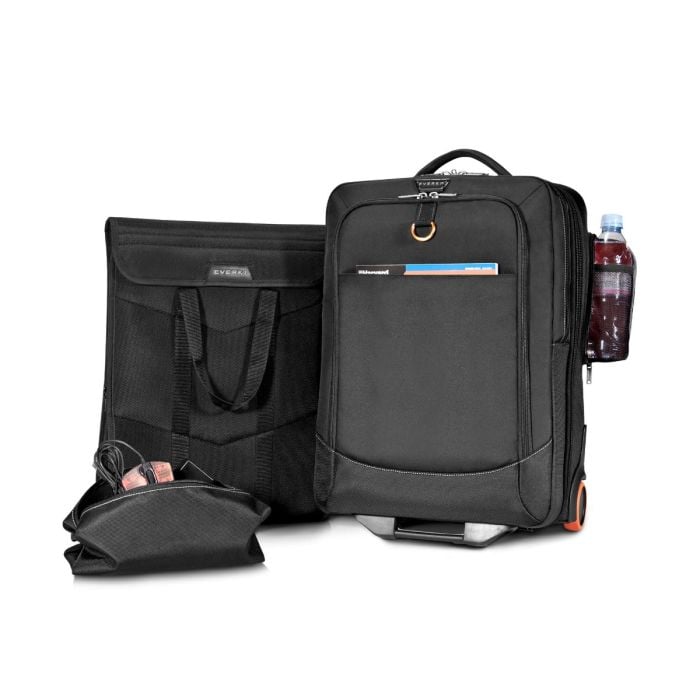 Trolley with laptop compartment outlet