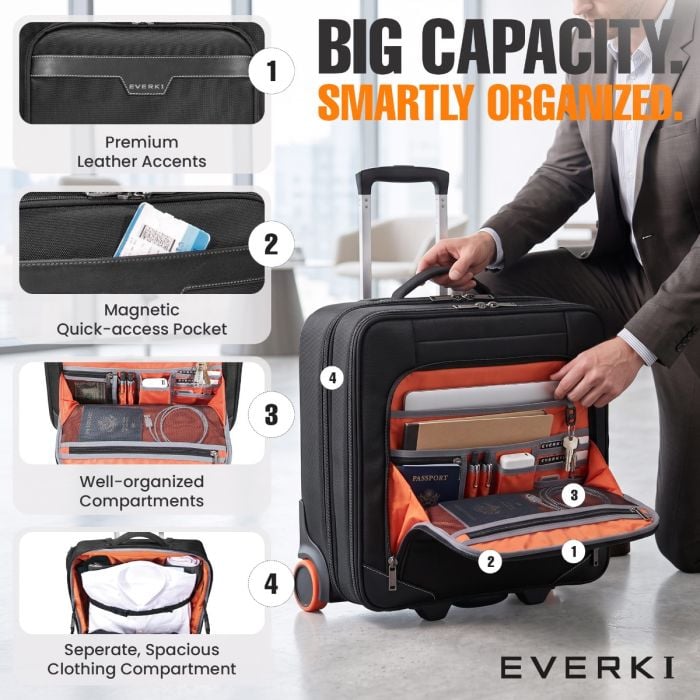 Rolling Briefcase | 11-16-Inch Adaptable Compartment | EVERKI