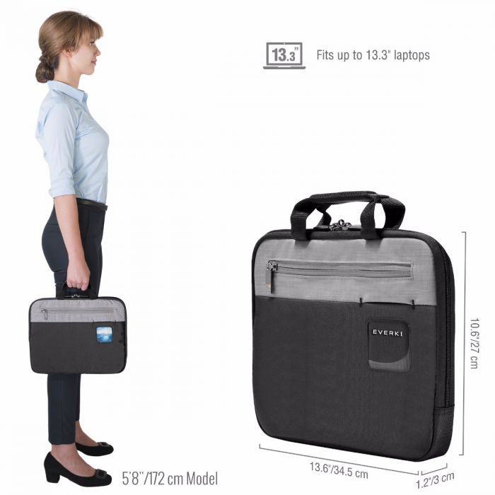 EVERKI ContemPRO 13 Inch Black Laptop Sleeve