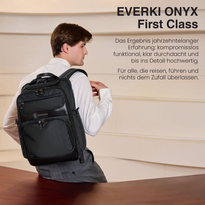  onyx v1ブラック Mサイズ Onyx Premium reisefreundlicher Laptop-Rucksack, bis 15,6-Zoll | EVERKI