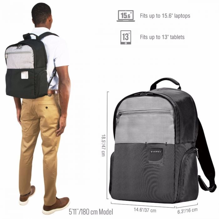 EVERKI ContemPRO 15 Inch Black Laptop Backpack