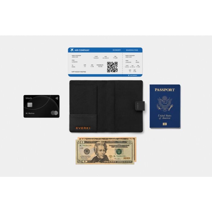 Polare - Portafoglio in pelle pieno fiore per passaporto e documenti
