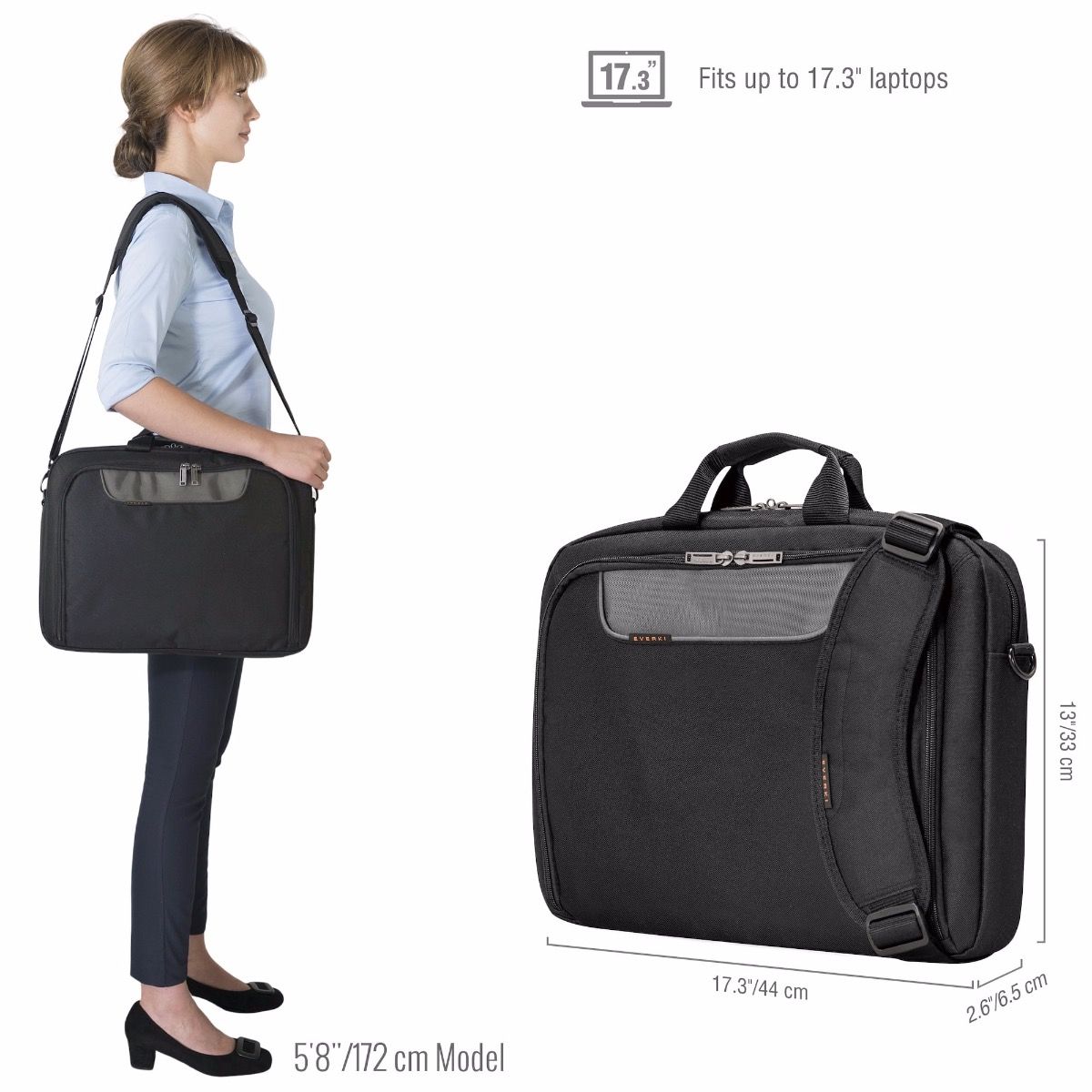 Advance Laptop Bag Briefcase, up to 17.3Inch EVERKI