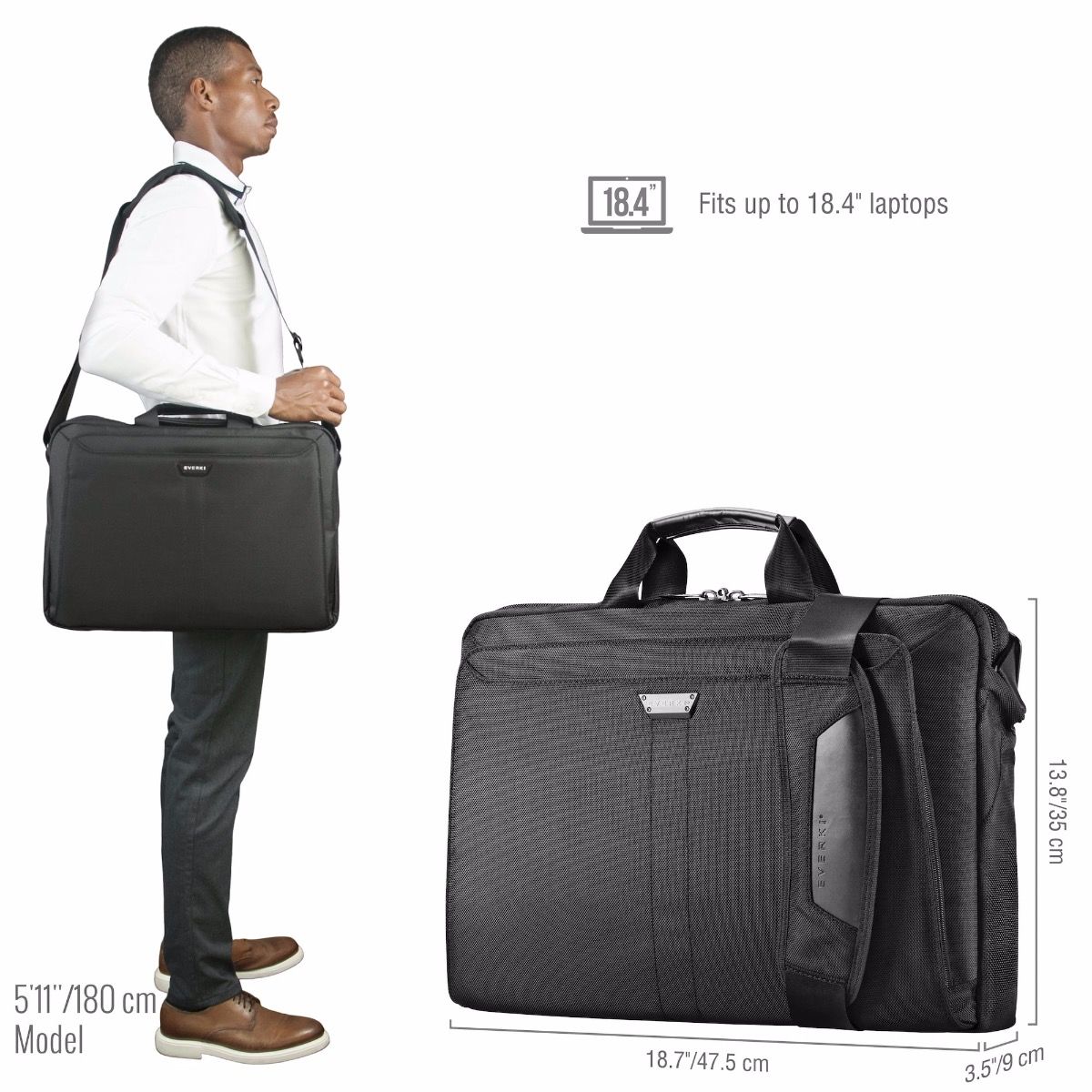 Lunar Laptop Bag Briefcase, up to 18.4Inch EVERKI