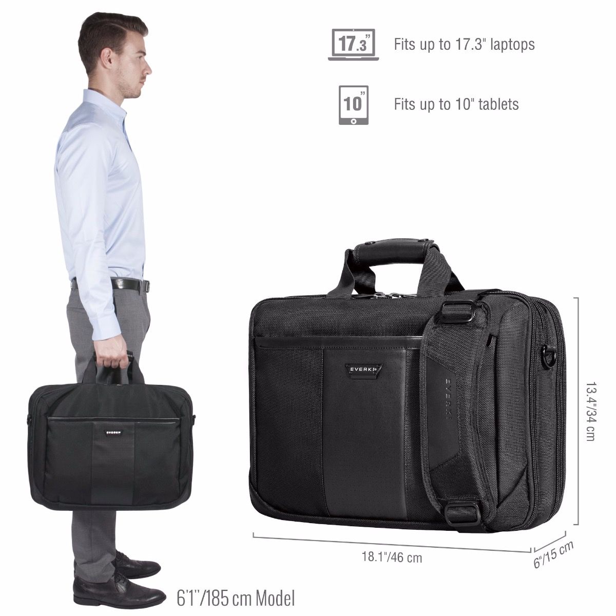 Versa Premium Briefcase 17.3Inch Laptop Bag EVERKI
