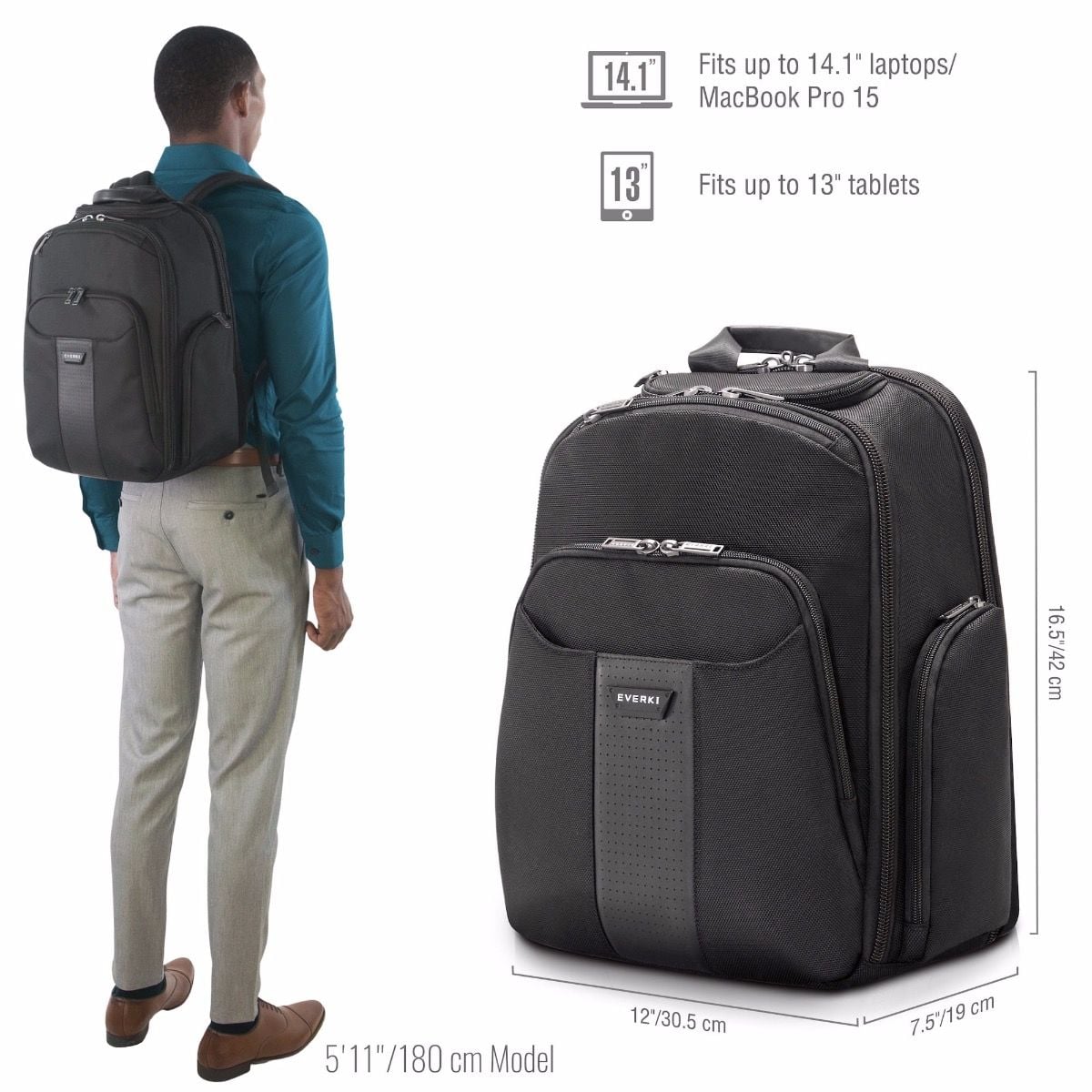 Versa 2 Premium Travel Friendly Laptop Backpack, up to 15Inch/MacBook