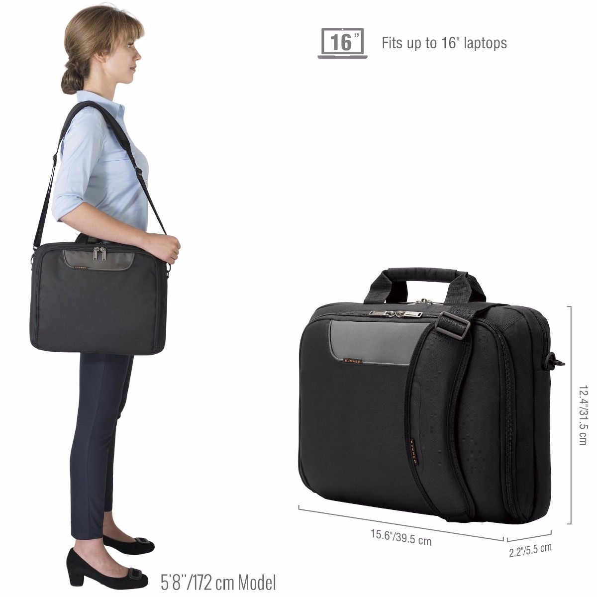 Notebooktasche Polyester schwarz Laptoptasche Trolleyschlaufe OTD218S New Bags 