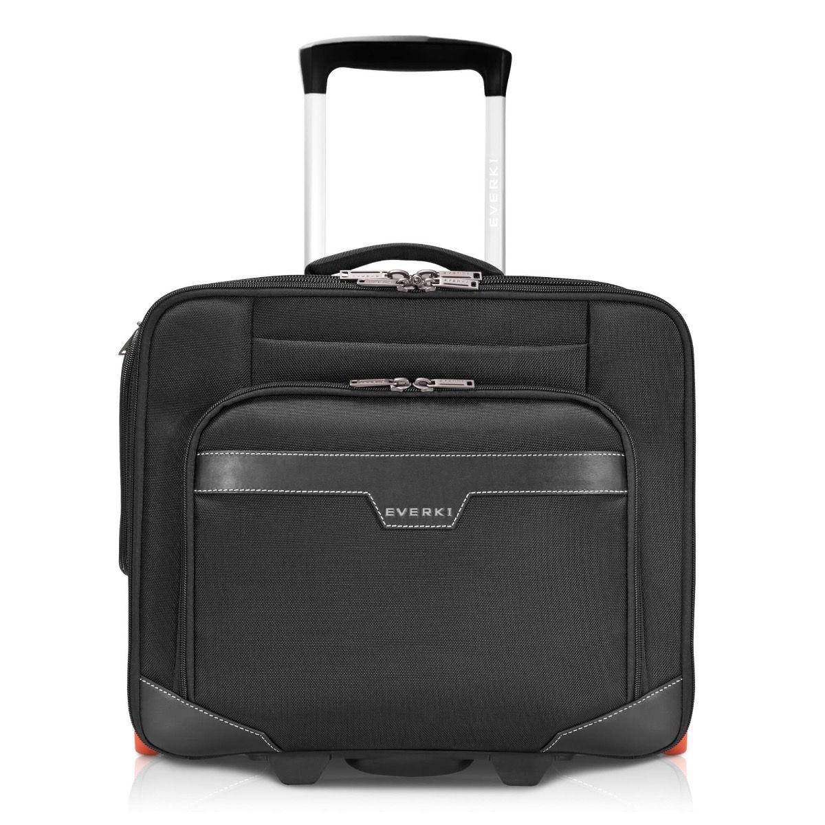 Premium Lightweight Business Executive Laptop Roller Mobile Office Bag on 4 Wheels Fits 15-16 Laptops & Carry-on Hand Luggage Cabin Approved for EasyJet & BA Carry-on 4 Wheels, Black