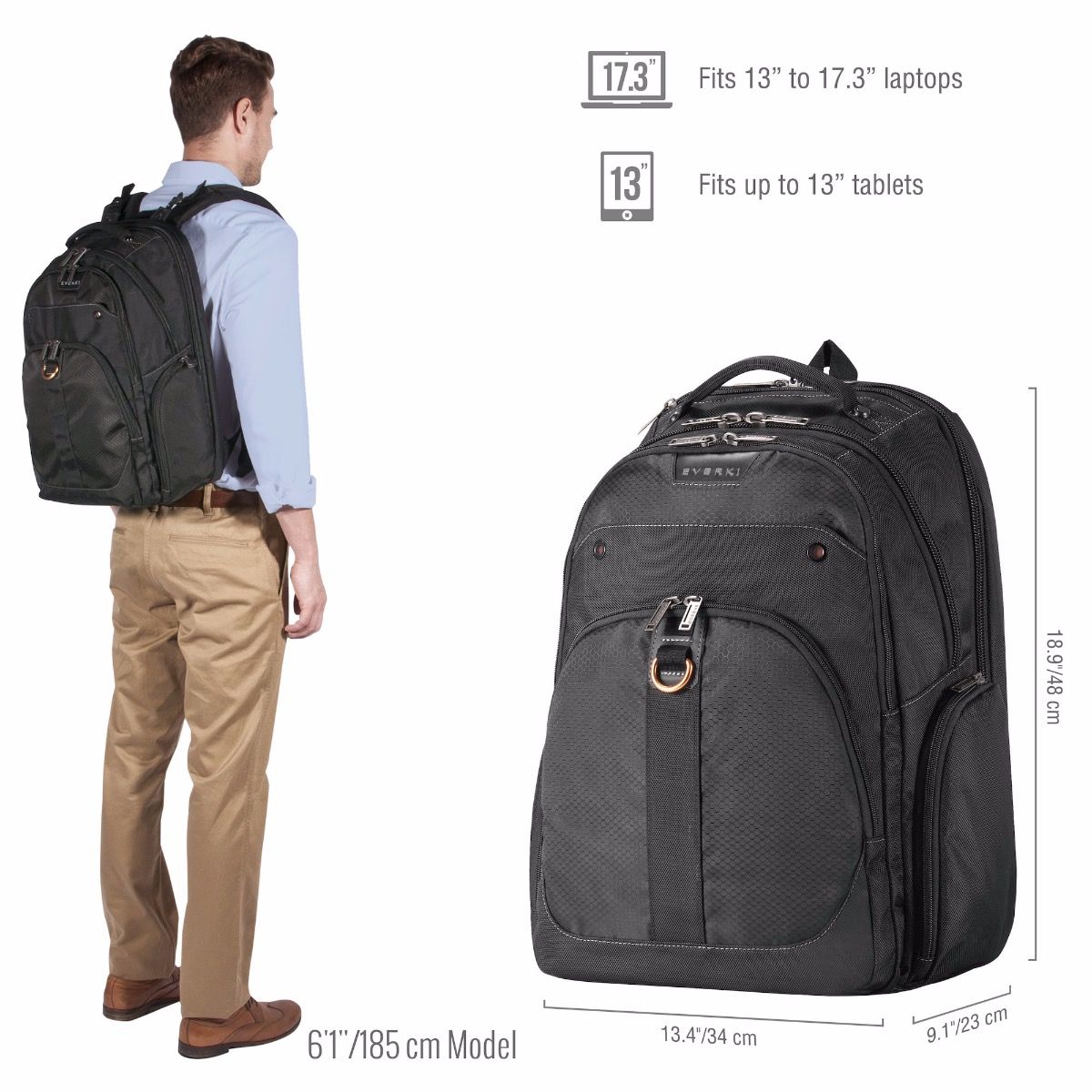 Atlas Laptop Backpack 13-17.3-Inch Adaptable Compartment | EVERKI