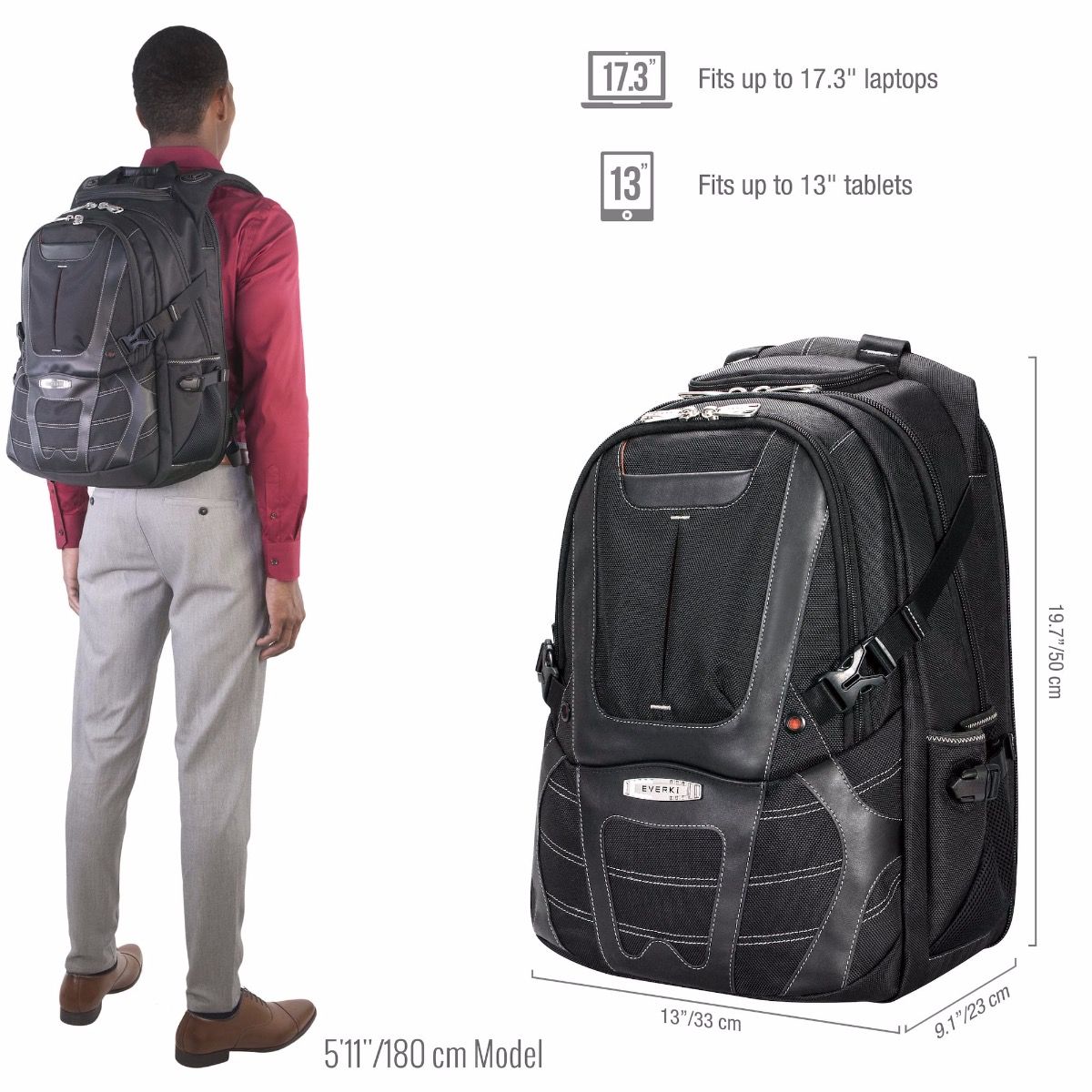 Everki Concept 2 17.3 Laptop Backpack EKP133B
