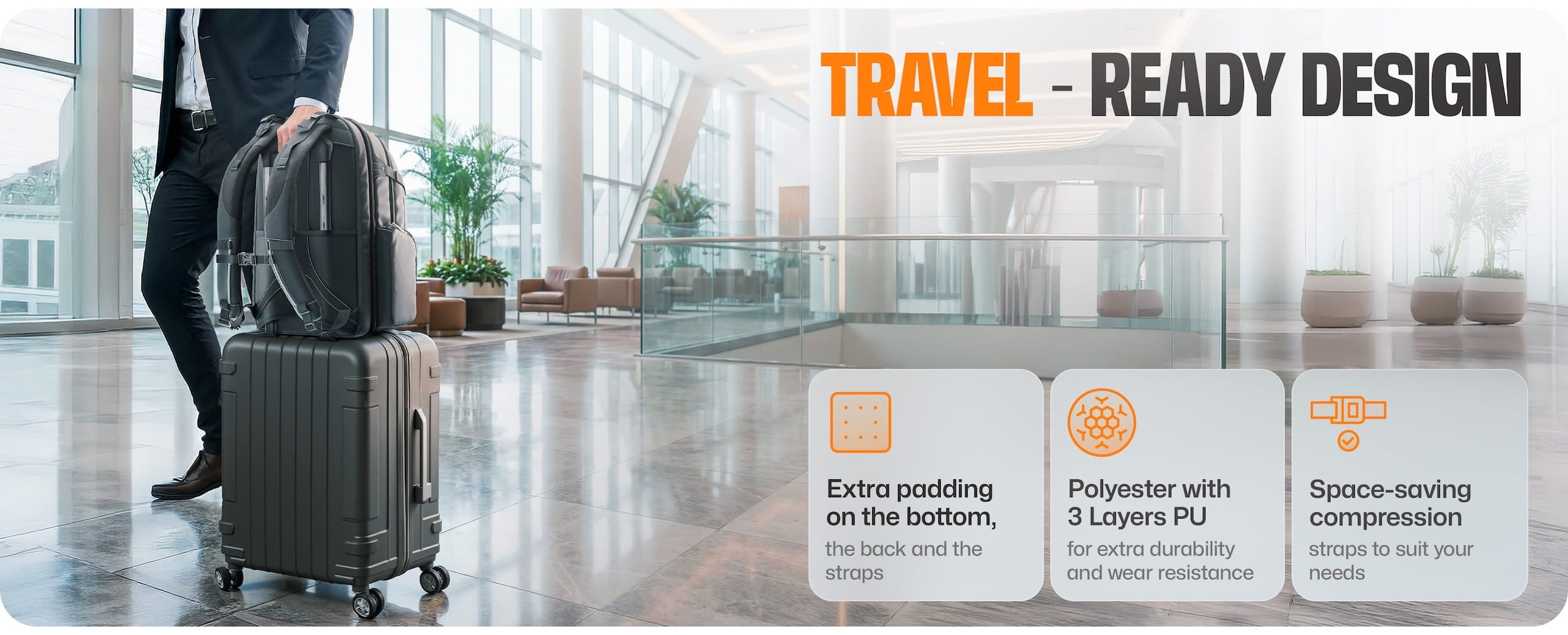 EVERKI Business 120 PRO 2 laptop backpack travel friendly