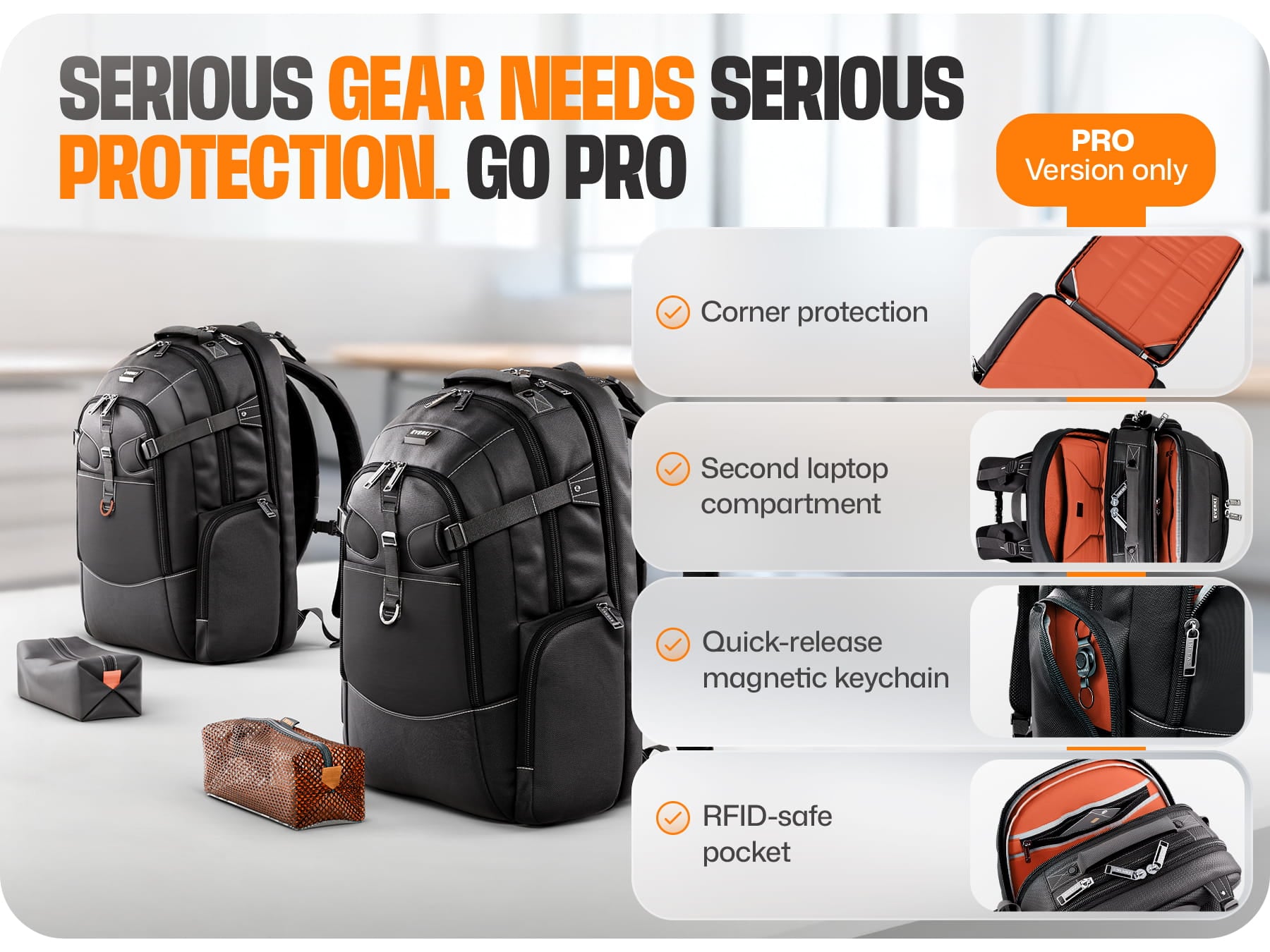 EVERKI Business 120 PRO 2 laptop backpack features