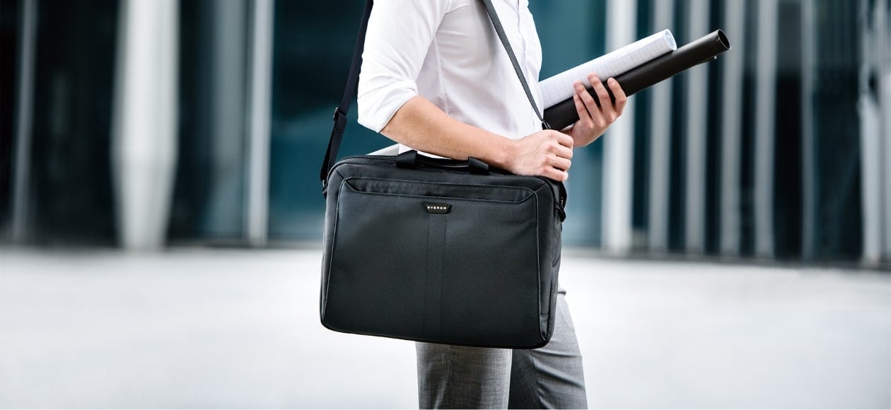 EVERKI briefcase carried to a meeting