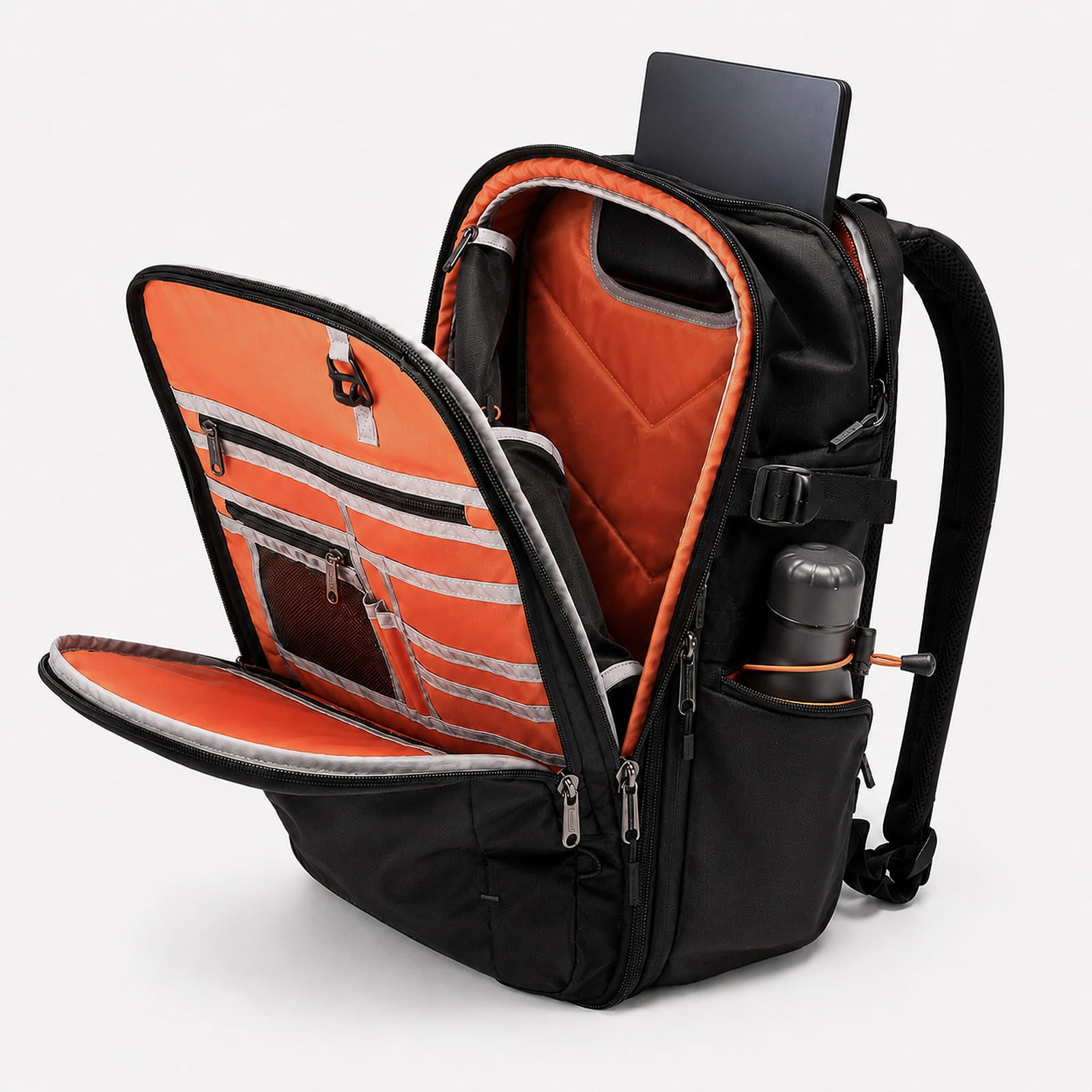 EVERKI ONE open, showing all seven compartments.