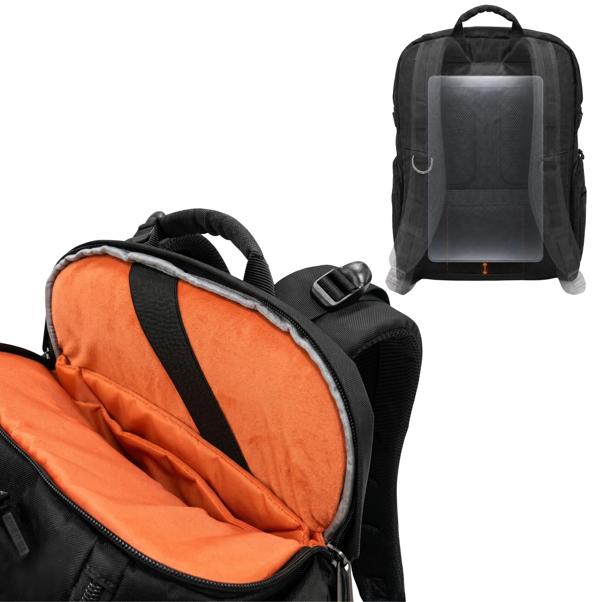 EVERKI ONE laptop and tablet compartment with felt lining