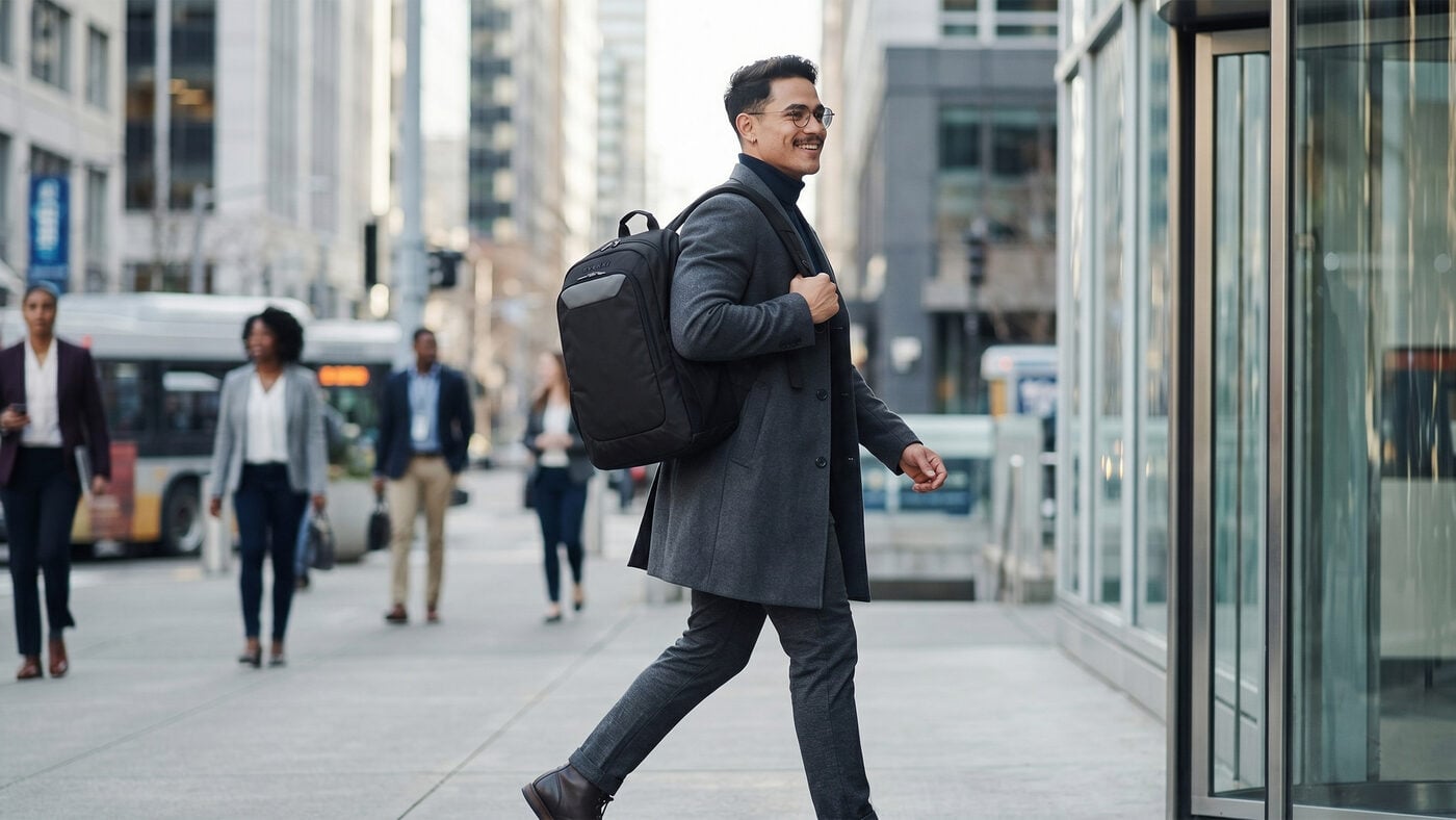 Advance Laptop Backpack ECO carried on a city commute