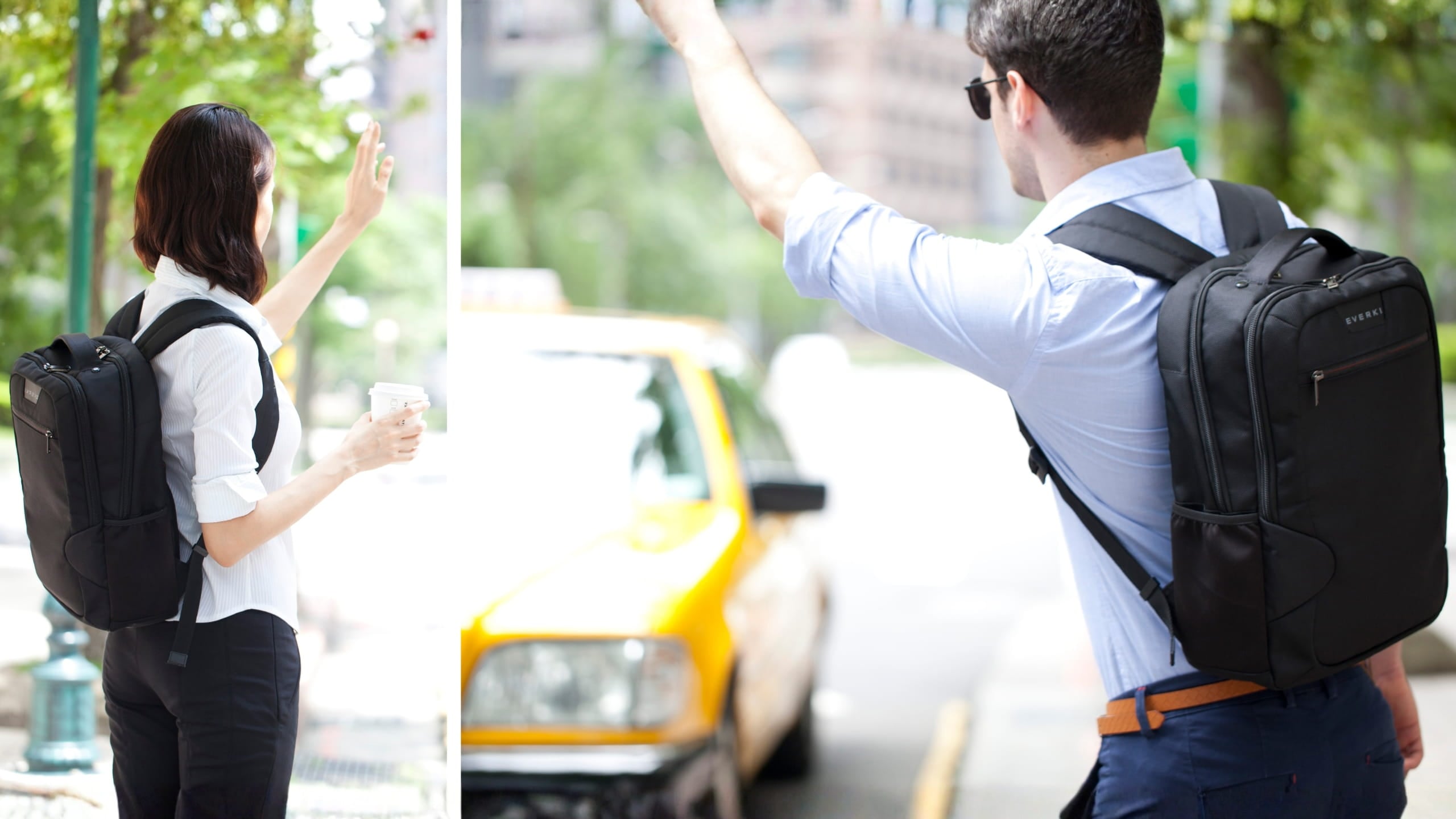 Studio Backpack shown in a commuting setting