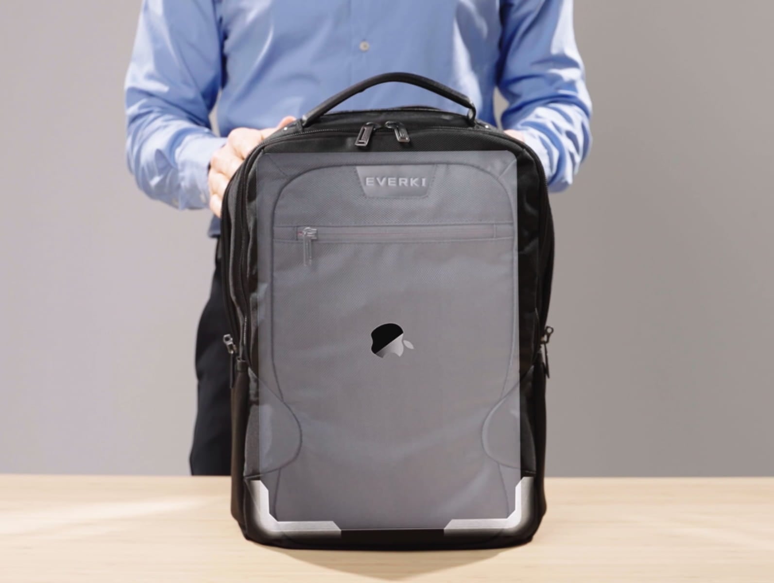 Studio Backpack shown with protected laptop compartment