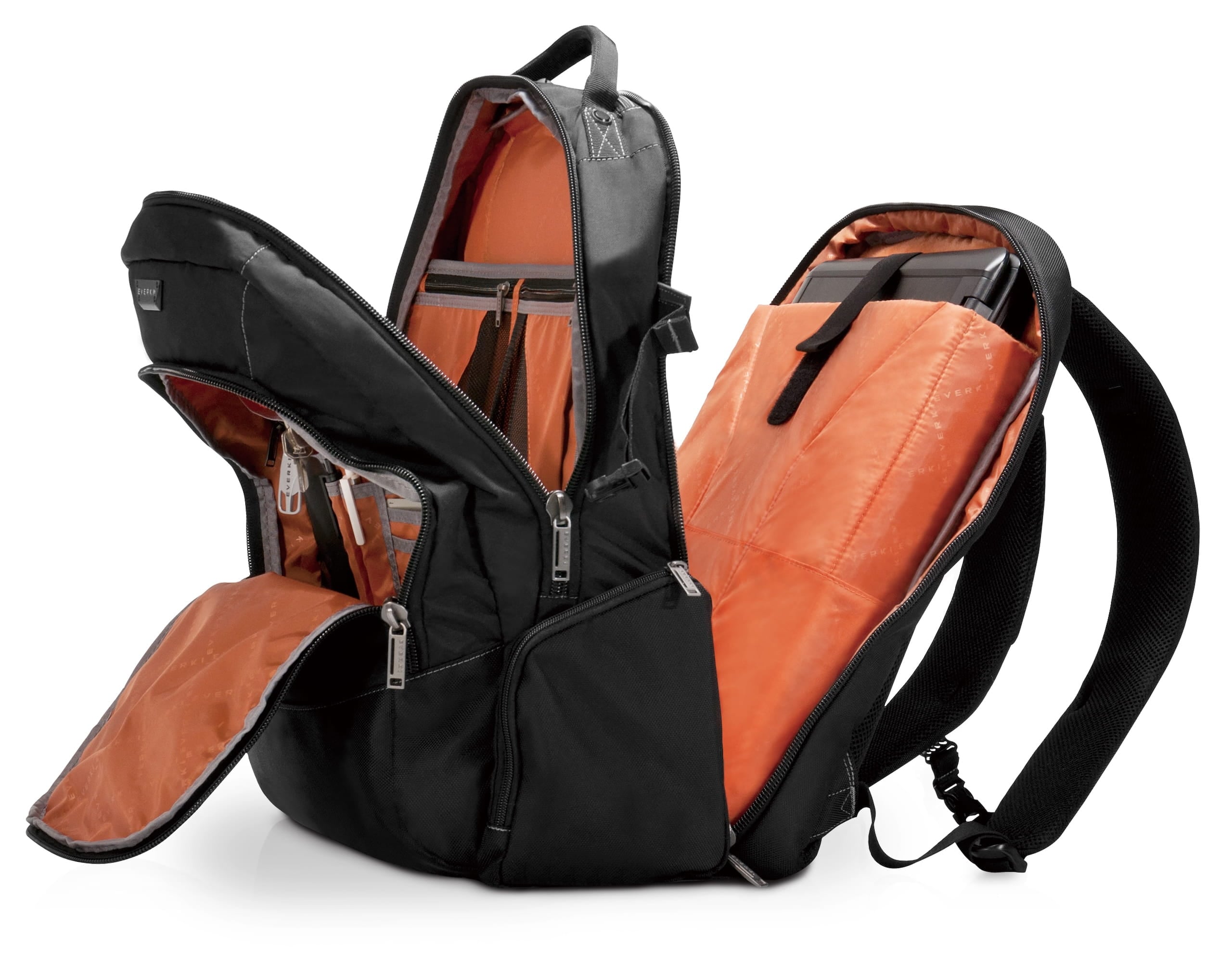 Business 120 open, showing compartments and pockets.