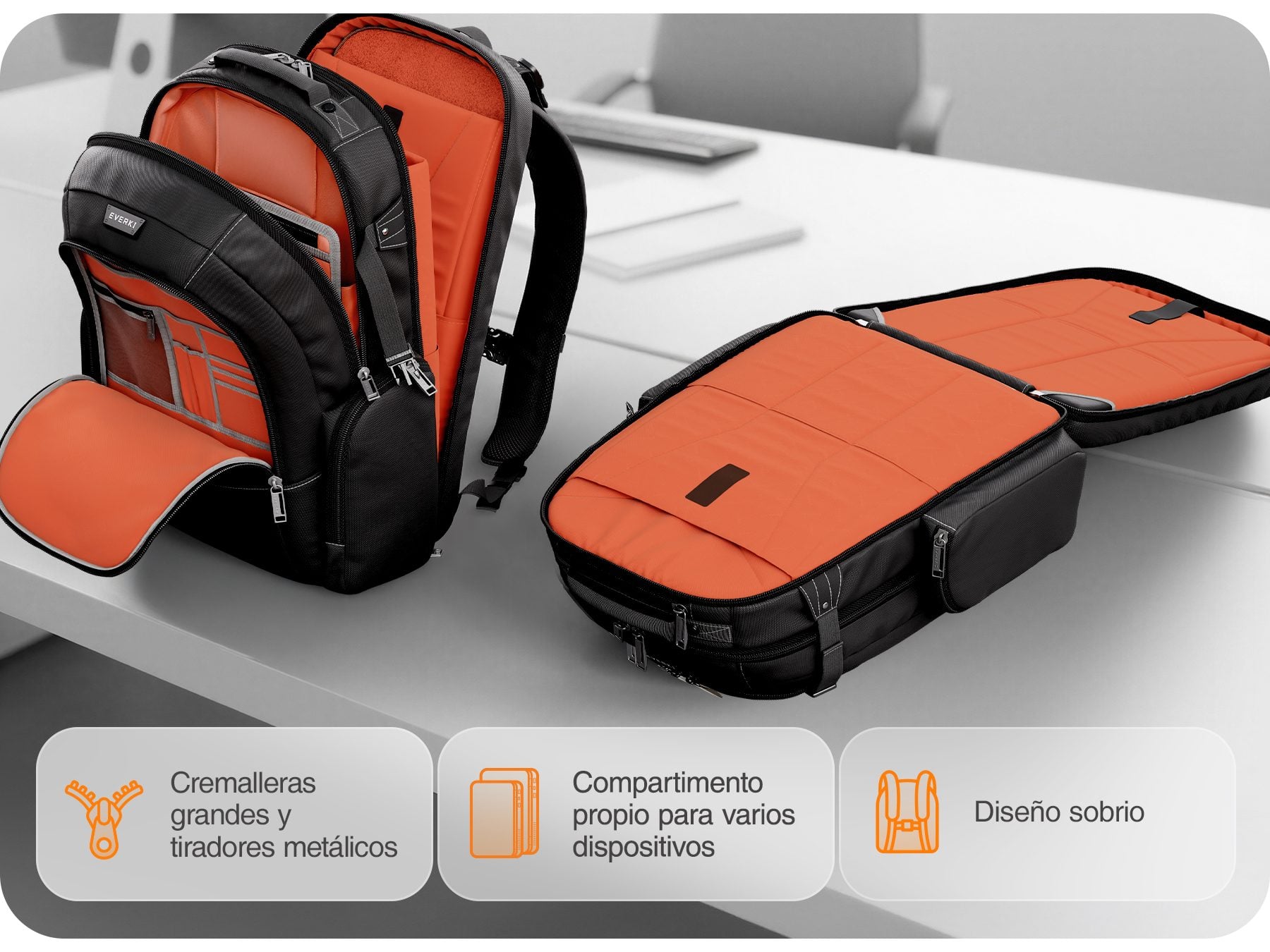 EVERKI Business 120 PRO 2 laptop backpack insides