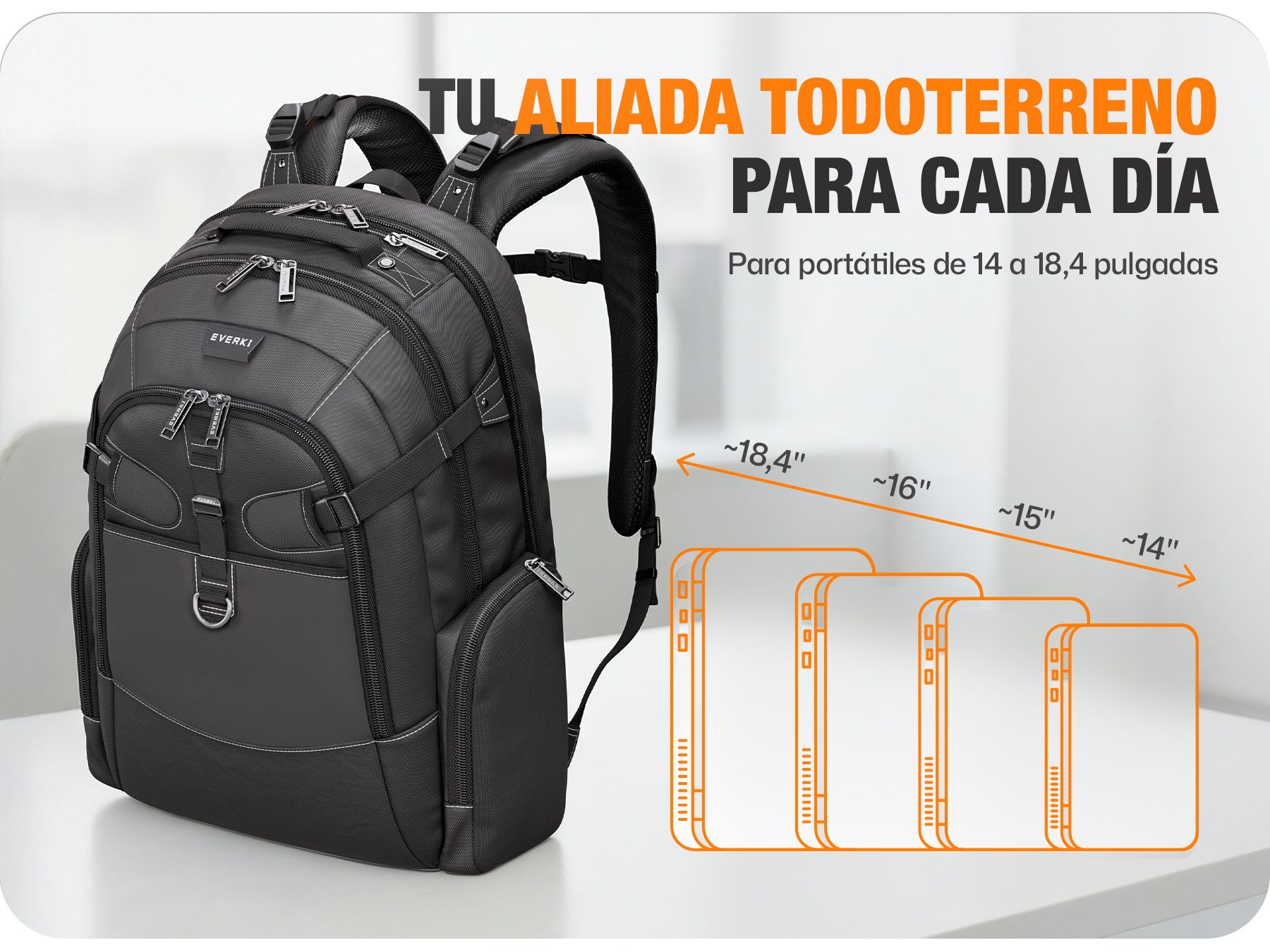 EVERKI Business 120 PRO 2 laptop backpack sizing