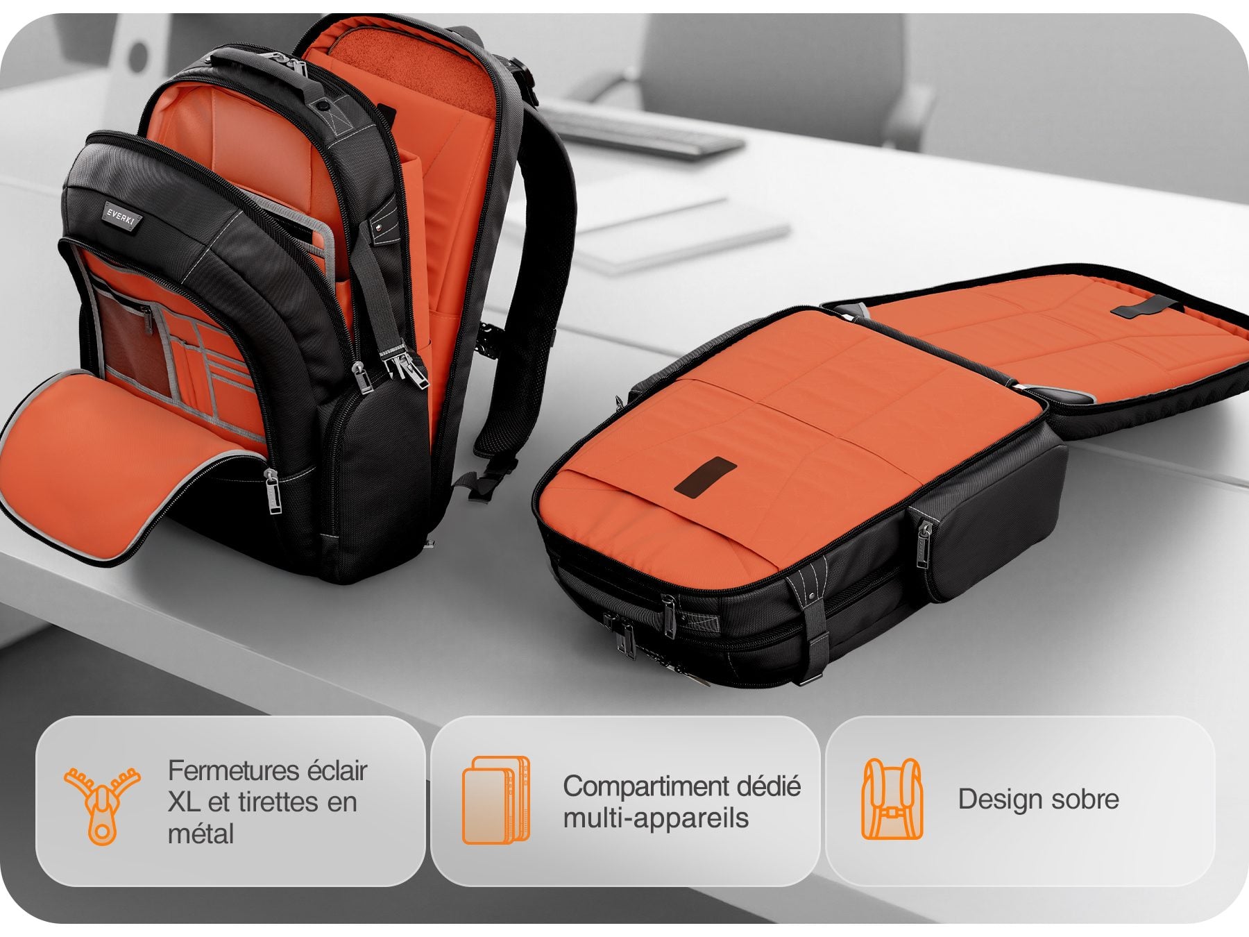 EVERKI Business 120 PRO 2 laptop backpack insides