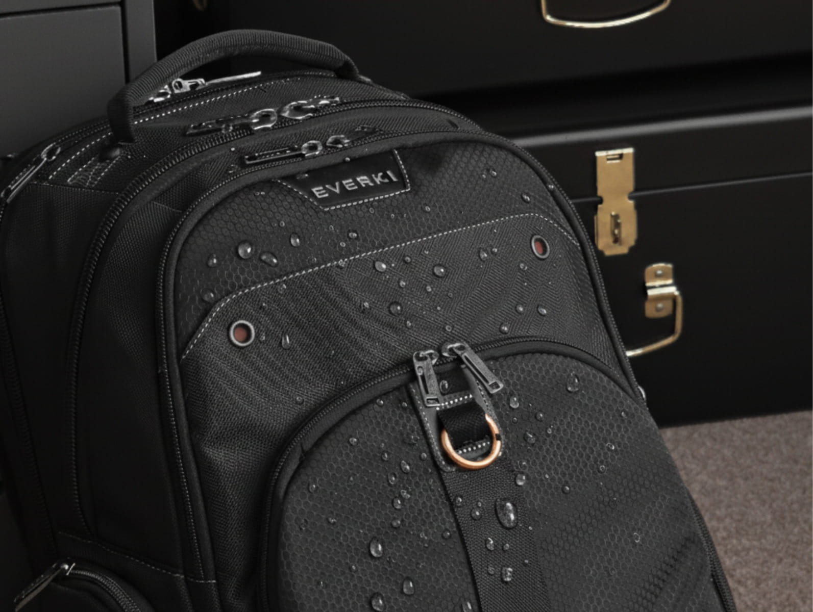 Macro texture photo representing 1680D water-repellent polyester