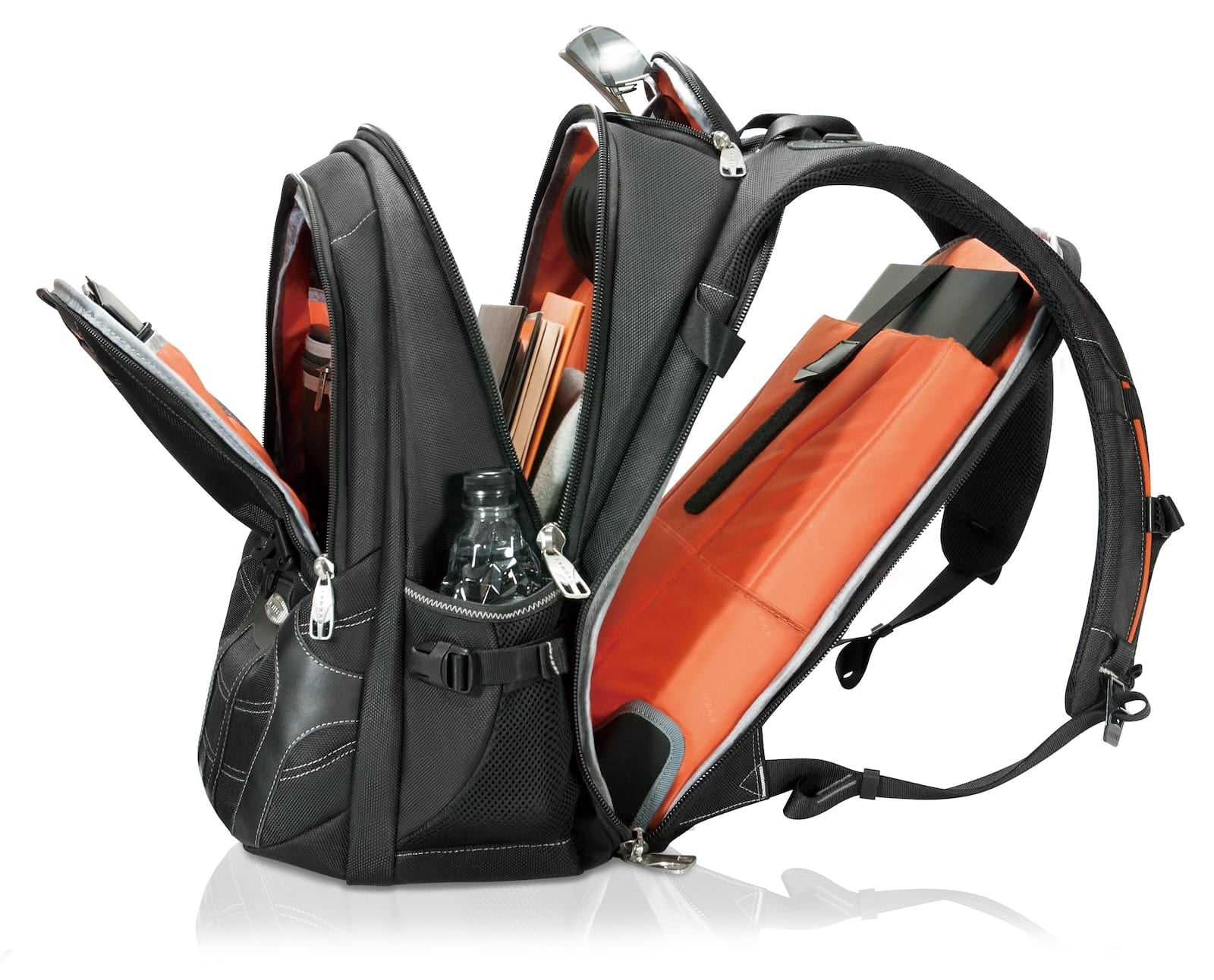 Concept 2 open, showing compartments and pockets.