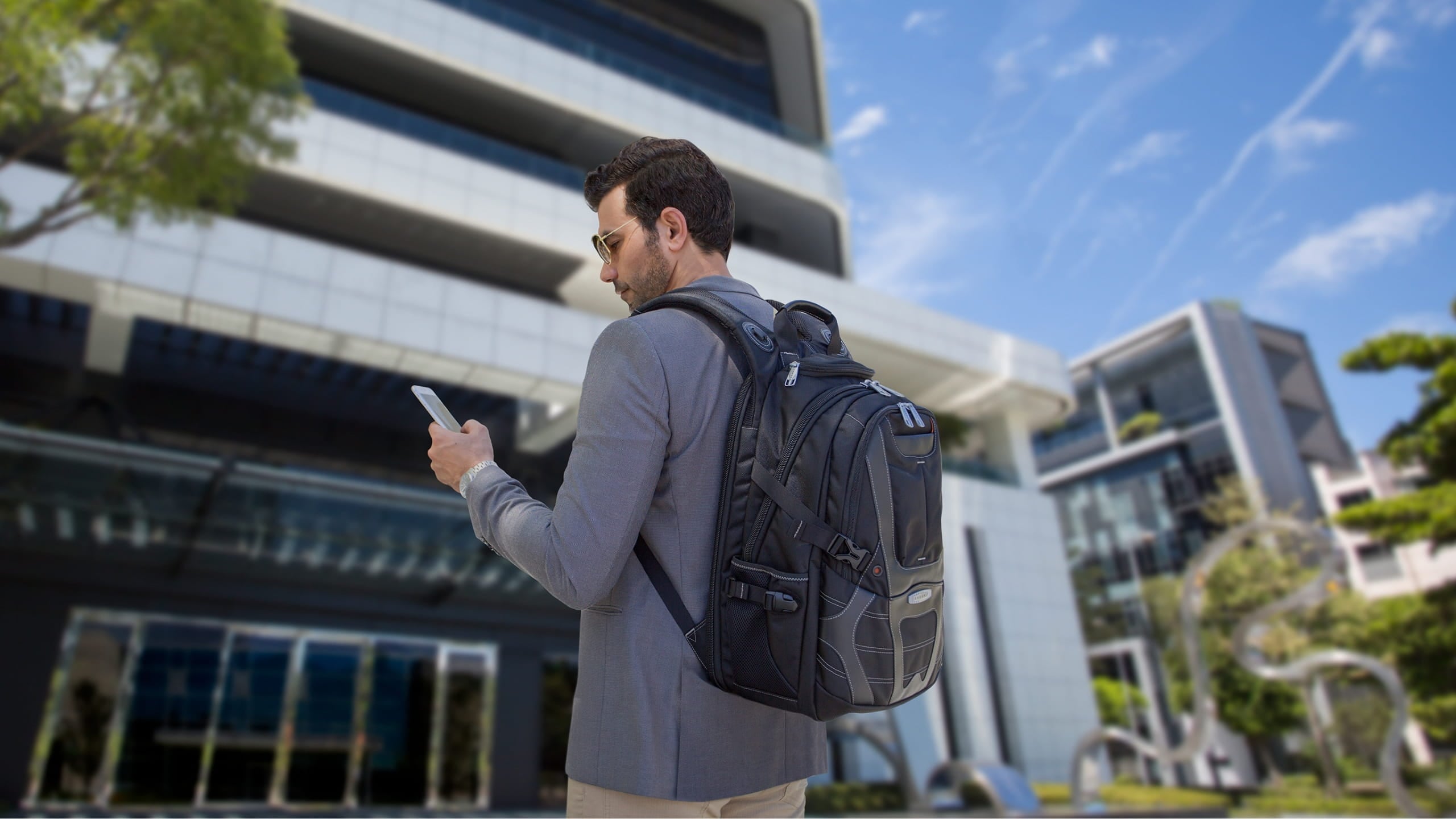 Concept 2 Backpack shown in a travel setting